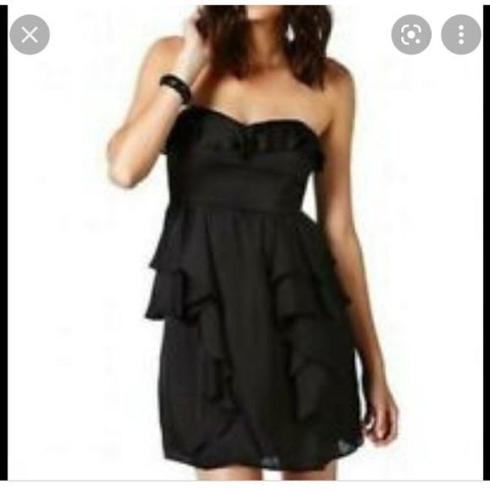 American Eagle navy strapless ruffle dress women's size 16